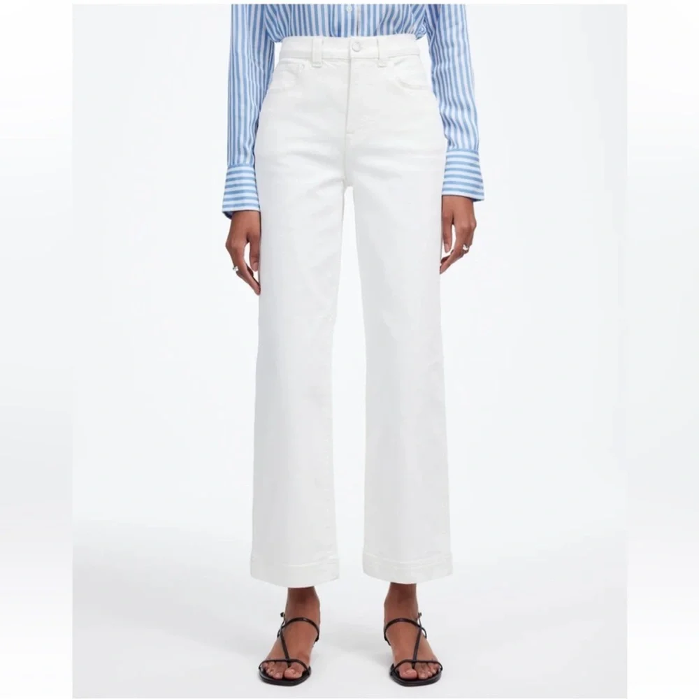 Madewell The Petite Perfect Vintage Wide-Leg Crop Jean in Tile White